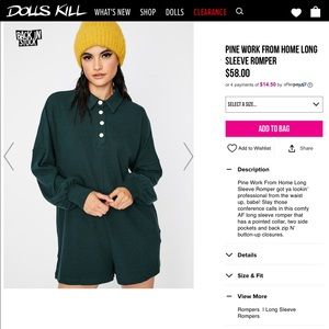 Dolls Kill Work From Home Romper in Olive